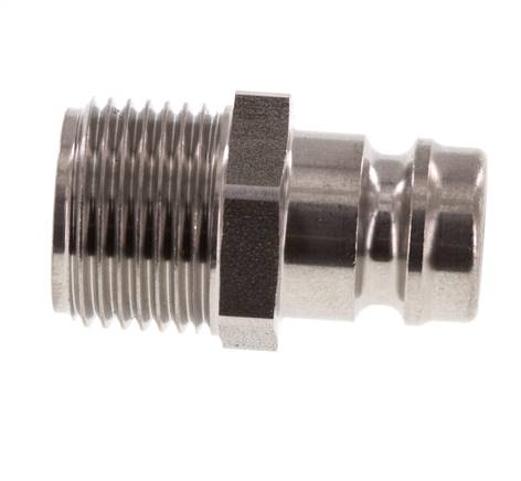 Acier inoxydable DN 9 (Micro) Coupleur d'air Bouchon G 3/8 pouce mâle à double obturation