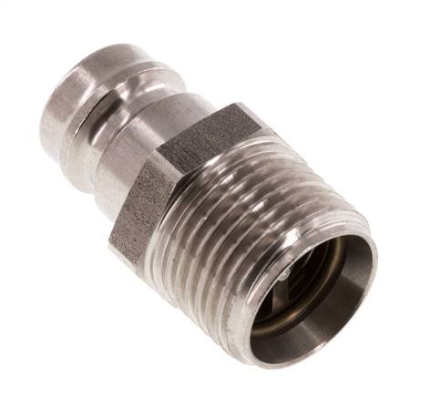 Acier inoxydable DN 9 (Micro) Coupleur d'air Bouchon G 3/8 pouce mâle à double obturation