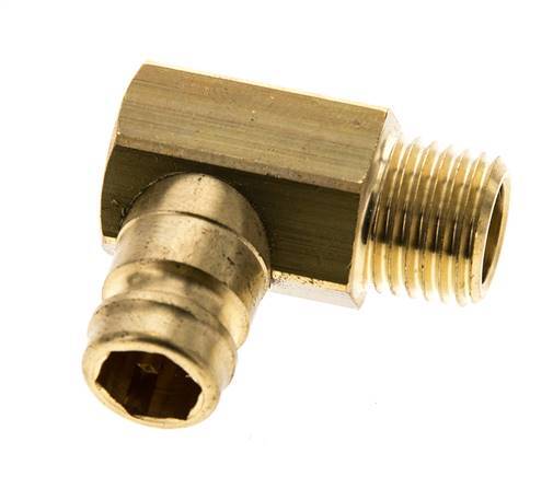 Brass DN 9 Mold Coupling Plug M14x1.5 Male Threads (Conical) 90-deg