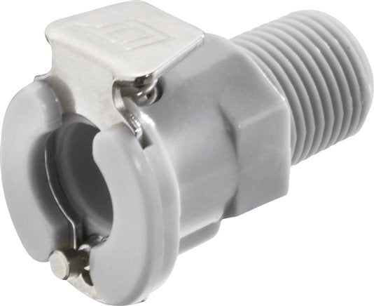 Coupleur Linktech en PP DN 3.2 Filetages NPT mâle 1/4 pouce Gris Série 20