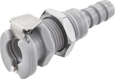 PP DN 3.2 Linktech Coupling Socket 1.6 mm Hose Pillar Bulkhead Double Shut-Off Grey 20 Series