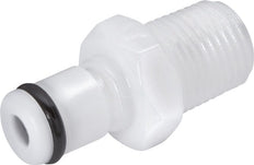 POM DN 3.2 Linktech Coupling Plug 1/4 inch Male NPT Threads Double Shut-Off 20 Series