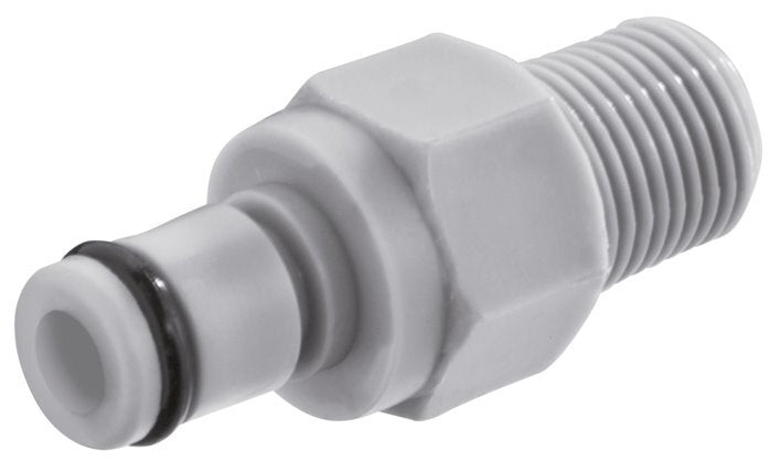 Bouchon d'accouplement Linktech PP DN 3.2 Filets NPT mâles 1/8 pouce Double obturation Gris Série 20