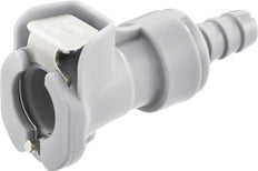 PP DN 6.4 Linktech Coupling Socket 6.4 mm Hose Pillar Double Shut-Off Grey 40 Series