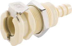 PP DN 6.4 Linktech Coupling Socket 6.4 mm Hose Pillar Bulkhead Beige 40 Series