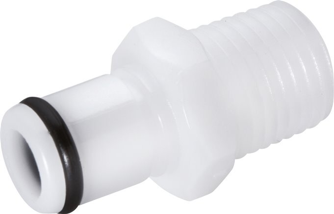 POM DN 6.4 Linktech Coupling Plug 1/4 inch Male NPT Threads Double Shut-Off 40 Series