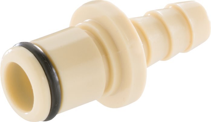 PP DN 6.4 Linktech Coupling Plug 6.4 mm Hose Pillar Double Shut-Off Beige 40 Series