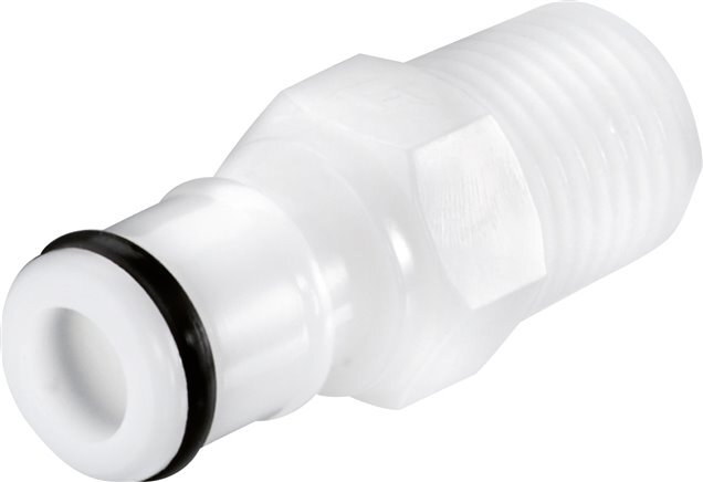 POM DN 6.4 Linktech Coupling Plug 1/4 inch Male NPT Threads Double Shut-Off 50 Series