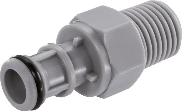 PP DN 6.4 Linktech Coupling Plug 1/4 inch Male NPT Threads Double Shut-Off 50 Series