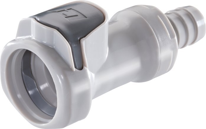 PP DN 9.5 Linktech Coupling Socket 12.7 mm Hose Pillar Double Shut-Off 60 Series