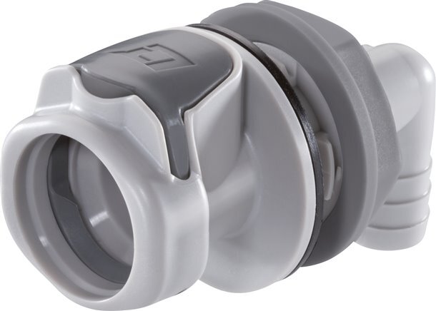 PP DN 9.5 Linktech Coupling Socket 12.7 mm Pilier de tuyau Bulkhead Double Shut-Off 90-deg 60 Series