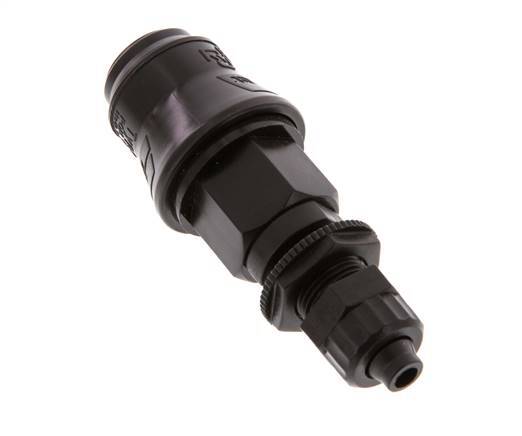 Laiton DN 5 Coupleur d'air douille 6x8 mm écrou union Bulkhead