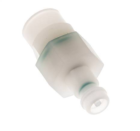 PVDF DN 5 Coupling Plug G 1/8 inch Female Threads Double Shut-Off