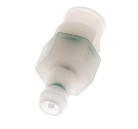 PVDF DN 5 Coupling Plug G 1/8 inch Female Threads Double Shut-Off