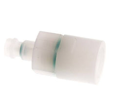 PVDF DN 5 Coupling Plug G 1/4 inch Female Threads Double Shut-Off