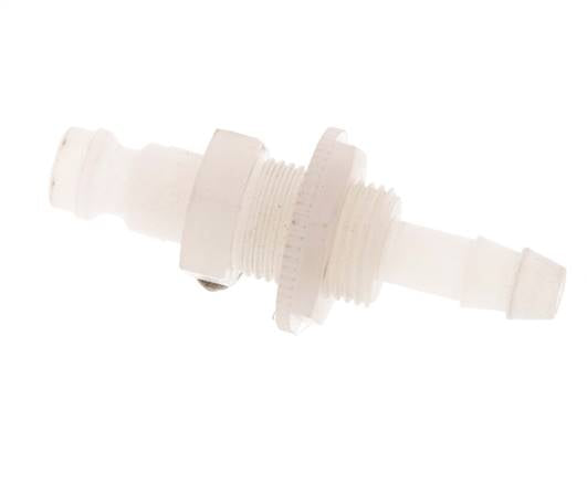 PVDF DN 5 Bouchon d'accouplement 6 mm Pilier de tuyau Bulkhead