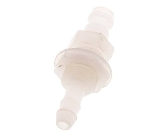 PVDF DN 5 Bouchon d'accouplement 6 mm Pilier de tuyau Bulkhead