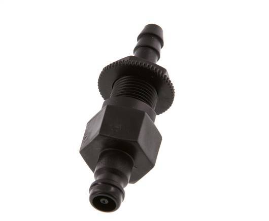 Laiton DN 5 Coupleur d'air Bouchon 6 mm Pilier de tuyau Bulkhead Double obturation