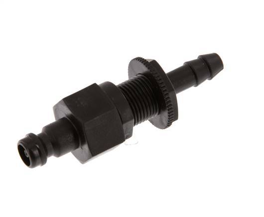 Laiton DN 5 Coupleur d'air Bouchon 6 mm Pilier de tuyau Bulkhead Double obturation