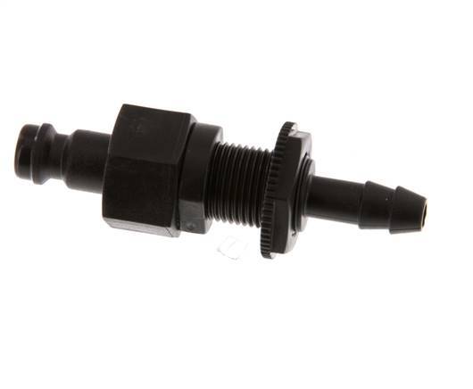 Laiton DN 5 Coupleur d'air Bouchon 6 mm Pilier de tuyau Bulkhead Double obturation