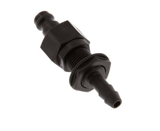 Laiton DN 5 Coupleur d'air Bouchon 6 mm Pilier de tuyau Bulkhead Double obturation