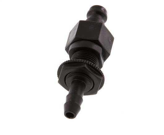 Laiton DN 5 Coupleur d'air Bouchon 6 mm Pilier de tuyau Bulkhead Double obturation