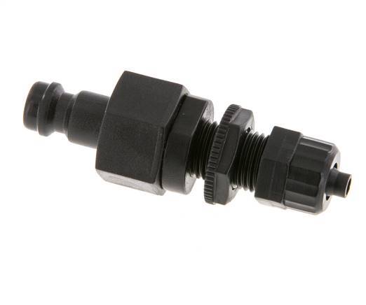 Raccord d'air DN 5 en laiton Bouchon 4x6 mm écrou-union Bulkhead Double Shut-Off