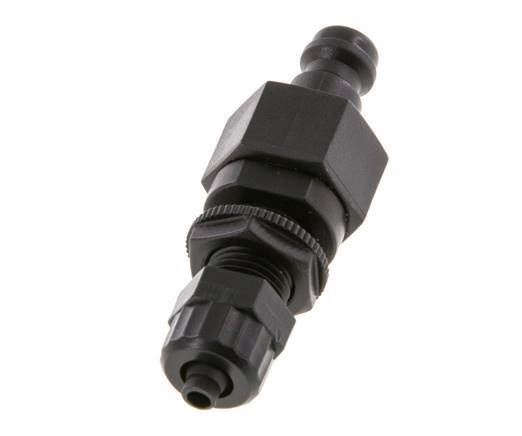 Raccord d'air DN 5 en laiton Bouchon 4x6 mm écrou-union Bulkhead Double Shut-Off