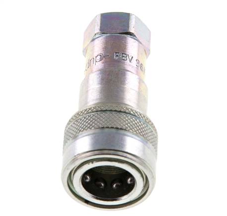 Acier Coupleur hydraulique DN 6.3 Embout G 1/4 pouce filetage femelle ISO 7241-1 B D 14.2mm