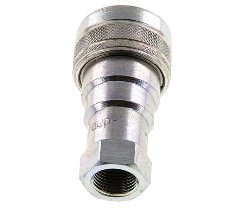 Acier DN 10 Coupleur hydraulique femelle G 3/8 pouce Filets femelles ISO 7241-1 B D 19.1mm