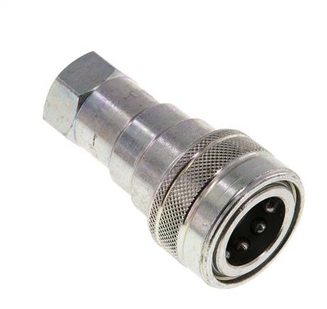 Acier DN 10 Coupleur hydraulique femelle G 3/8 pouce Filets femelles ISO 7241-1 B D 19.1mm