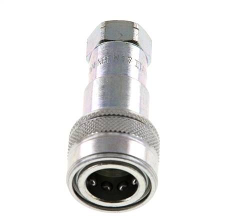 Acier Coupleur hydraulique DN 6.3 Embout 1/4 pouce femelle NPT Filets ISO 7241-1 B D 14.2mm
