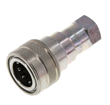 Acier DN 10 Coupleur hydraulique femelle 3/8 pouce Filets NPT ISO 7241-1 B D 19.1mm