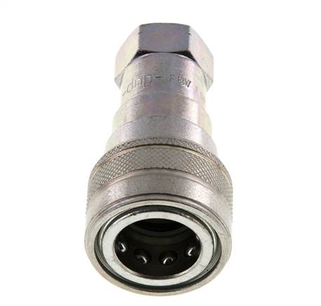Acier DN 10 Coupleur hydraulique femelle 3/8 pouce Filets NPT ISO 7241-1 B D 19.1mm