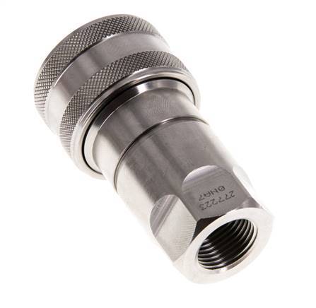 Coupleur hydraulique DN 10 en acier inoxydable Embout G 3/8 pouce filetage femelle ISO 7241-1 B D 19.1mm