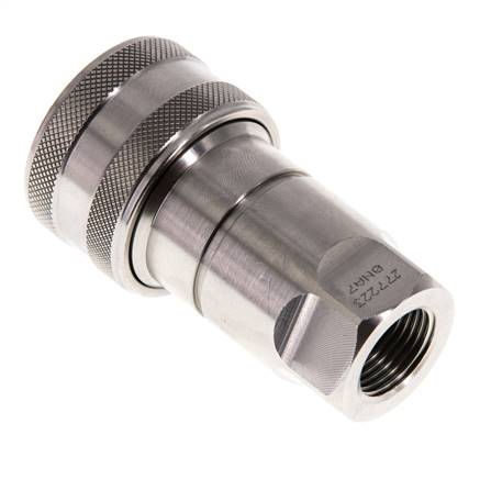 Coupleur hydraulique DN 10 en acier inoxydable Embout G 3/8 pouce filetage femelle ISO 7241-1 B D 19.1mm