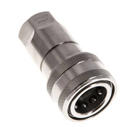 Coupleur hydraulique DN 10 en acier inoxydable Embout G 3/8 pouce filetage femelle ISO 7241-1 B D 19.1mm