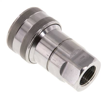 Coupleur hydraulique en acier inoxydable DN 12.5 Embout G 1/2 pouce filetage femelle ISO 7241-1 B D 23.5mm