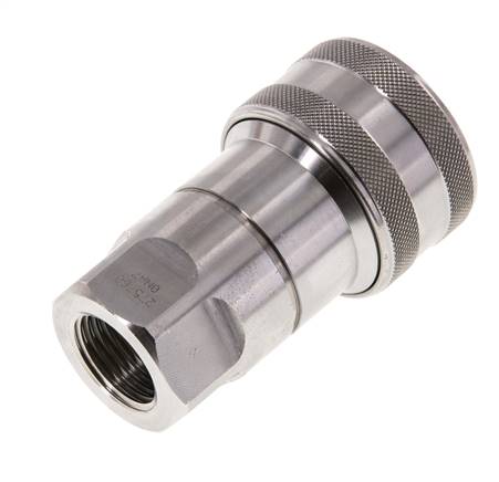 Coupleur hydraulique en acier inoxydable DN 12.5 Embout G 1/2 pouce filetage femelle ISO 7241-1 B D 23.5mm