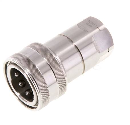 Coupleur hydraulique en acier inoxydable DN 12.5 Manchon 1/2 pouce femelle NPT Filets ISO 7241-1 B D 23.5mm