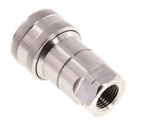 Coupleur hydraulique en acier inoxydable DN 12.5 Manchon 1/2 pouce femelle NPT Filets ISO 7241-1 B D 23.5mm