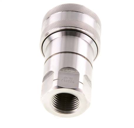 Coupleur hydraulique en acier inoxydable DN 12.5 Manchon 1/2 pouce femelle NPT Filets ISO 7241-1 B D 23.5mm