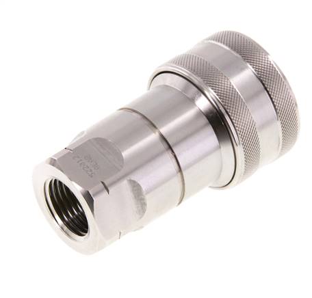 Coupleur hydraulique en acier inoxydable DN 12.5 Manchon 1/2 pouce femelle NPT Filets ISO 7241-1 B D 23.5mm