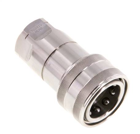 Coupleur hydraulique en acier inoxydable DN 12.5 Manchon 1/2 pouce femelle NPT Filets ISO 7241-1 B D 23.5mm