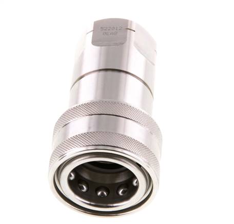 Coupleur hydraulique en acier inoxydable DN 12.5 Manchon 1/2 pouce femelle NPT Filets ISO 7241-1 B D 23.5mm