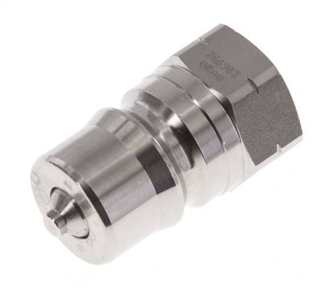 Coupleur hydraulique en acier inoxydable DN 12.5 Bouchon fileté 1/2 pouce NPT femelle ISO 7241-1 B D 23.5mm