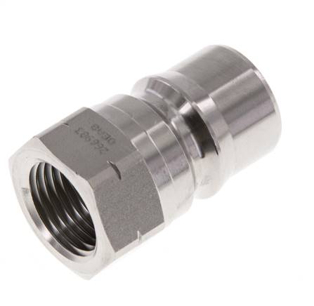 Coupleur hydraulique en acier inoxydable DN 12.5 Bouchon fileté 1/2 pouce NPT femelle ISO 7241-1 B D 23.5mm
