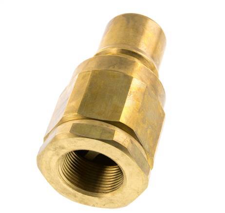 Laiton DN 40 Hydraulic Coupling Plug G 1 1/4 inch Female Threads ISO 7241-1 B D 44.5mm