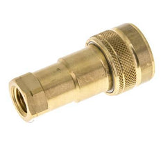Brass DN 6.3 Hydraulic Coupling Socket 1/4 inch Female NPT Threads ISO 7241-1 B D 14.2mm
