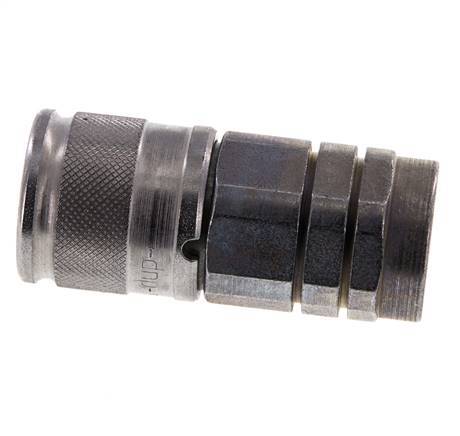 Acier DN 10 à face plate, douille hydraulique G 3/8 pouce, filetage femelle ISO 16028 D 19.7mm